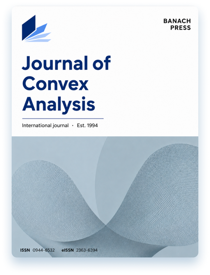 Cover of the Journal of Convex Analysis, published by Banach Press
